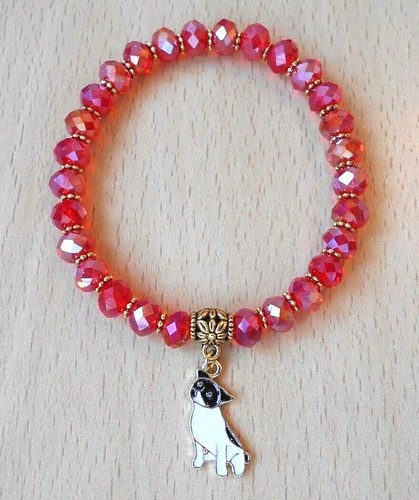 Jack russell glass - russell, beaded